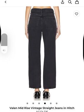 AGOLDE Valen Mid Rise Straight Jeans — Black